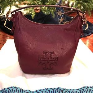 Tory Burch Harper Leather Zip Hobo Bag